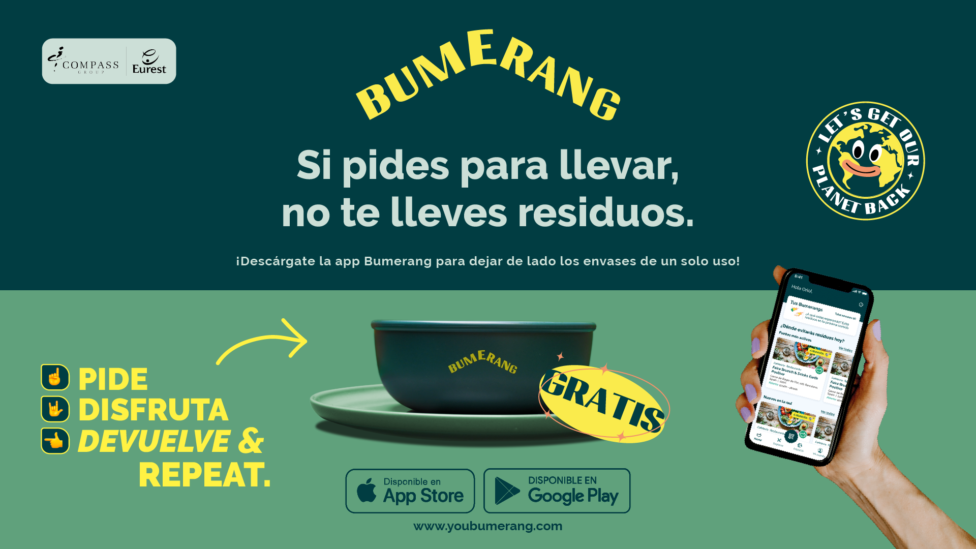 Envases retornables en las Cafeterías de Getafe y Colmenarejo: BUMERANG